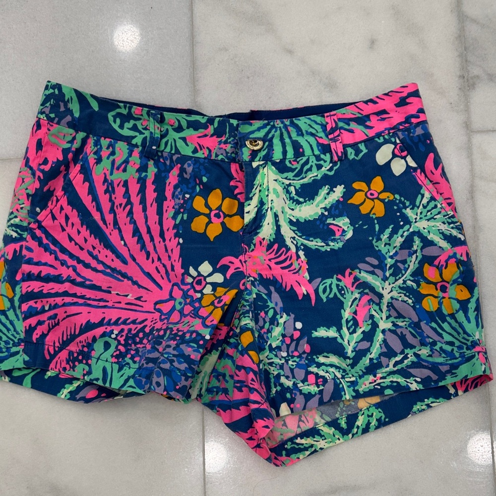 Lilly Pulitzer Pink and Blue Floral Women's Shorts
